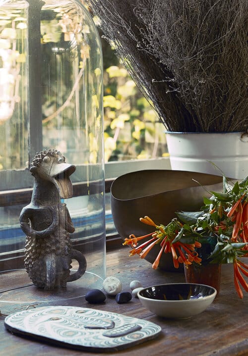 Some of Elsa's favourite objects from her travels displayed in her entrance hall -Elsa Young Photography